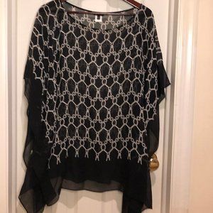 Talbots poncho tunic black and white Size L